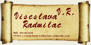 Višeslava Radmilac vizit kartica